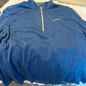 Eddie Bauer 2XL Longsleeve Quarter Zip in Blue